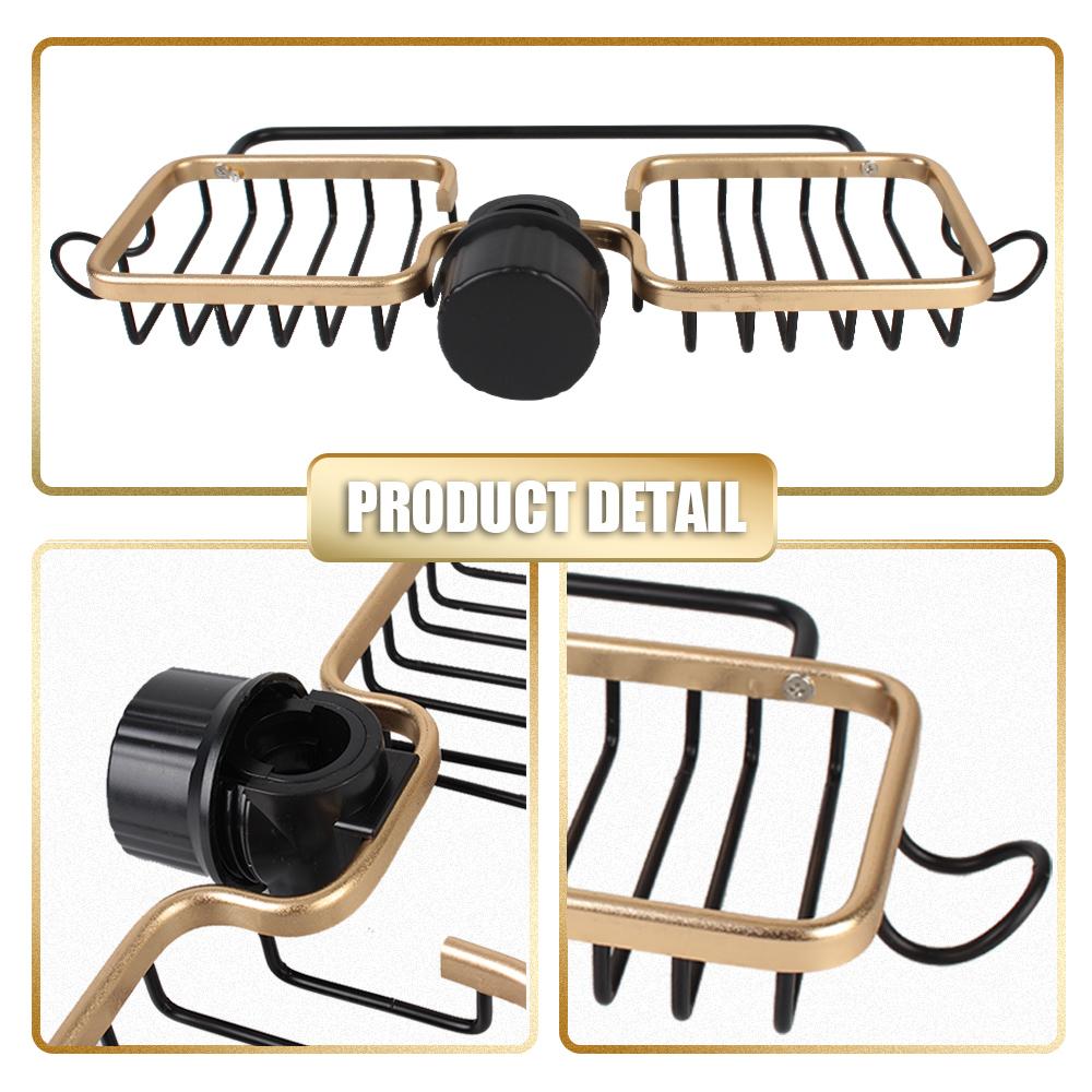 Soap Drainer Shelf Basket Organizer Space Aluminum Faucet Holder Multifunction Sink Drain Rack Sponge Storage Double Slot