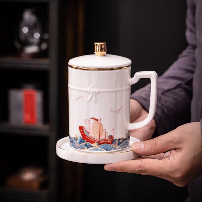 Fangran S-818 Ceramic Tea Set with Dragon Design