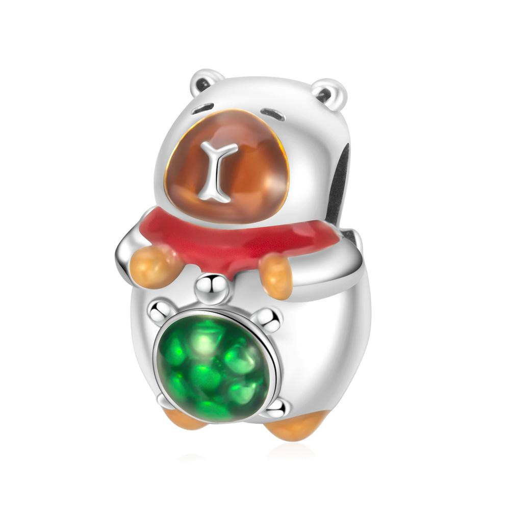 Happy Holidays Copper Christmas Tree Socks Snowman Bell Pendant Beads Fit Diy Bracelet Necklace Party Souvenirs