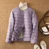 Light Down Jacket Women's Short Autumn and Winter Light Liner Wear Inner Round Neck Warm Large Size Coat