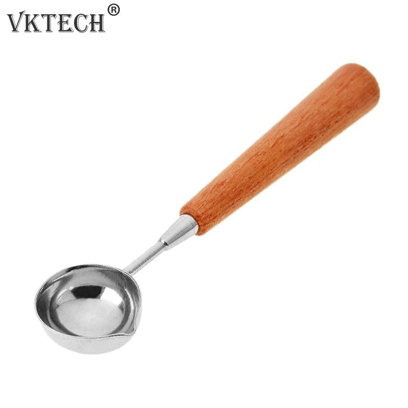 Anti-Hot Sealing Wax Spoon Sealing Stamp Wax Melting Spoon Vintage Wood Handle Sealing Wax Spoon Stamps for Scrapbooking