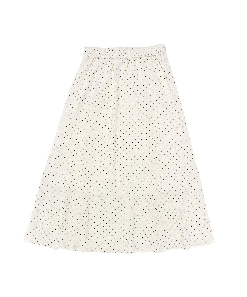 CARGOBROS FOR WOMAN Dot Satin Midi Skirt (Ivory)
