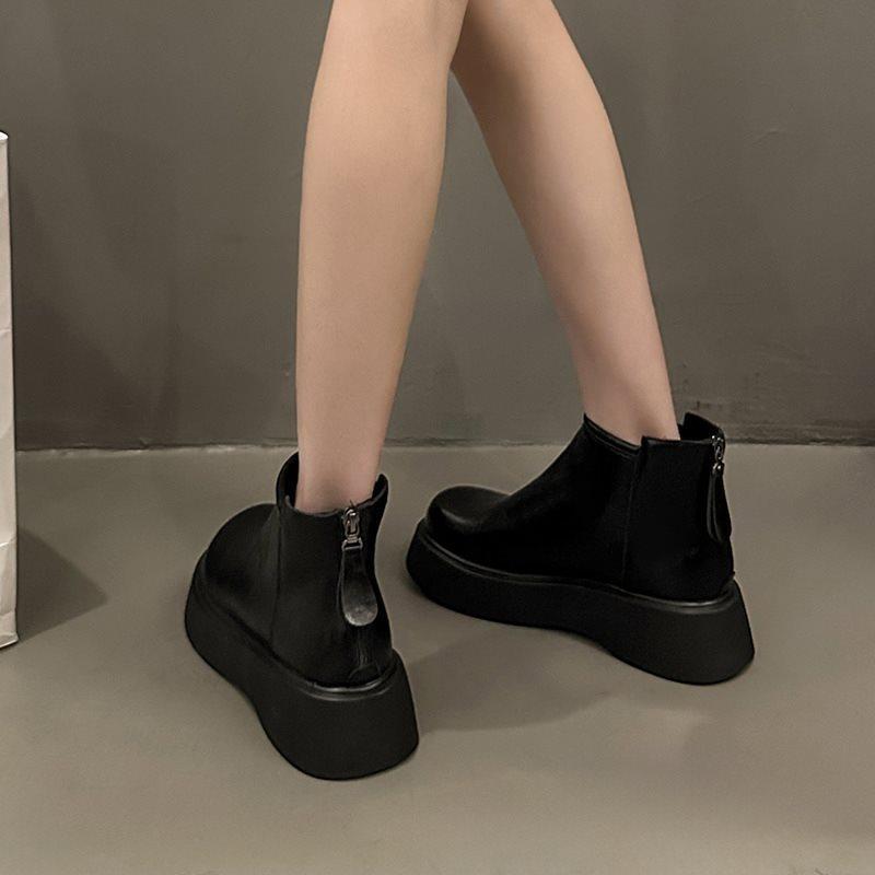 Martin boots women's boots short boots winter Chelsea cotton shoes new British style shoes velvet warm black 2025