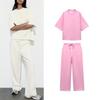 Spring New Arrival Casual Easiest for Match Double-Sided Cloth Loose T-shirt 3854307 Straight-leg Jogger Pants 3854308