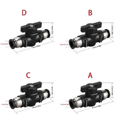 2pcs Straight Pneumatics Round Valves Quick Connection Fittings for Easy Installion Air Flows Controlled Systems
