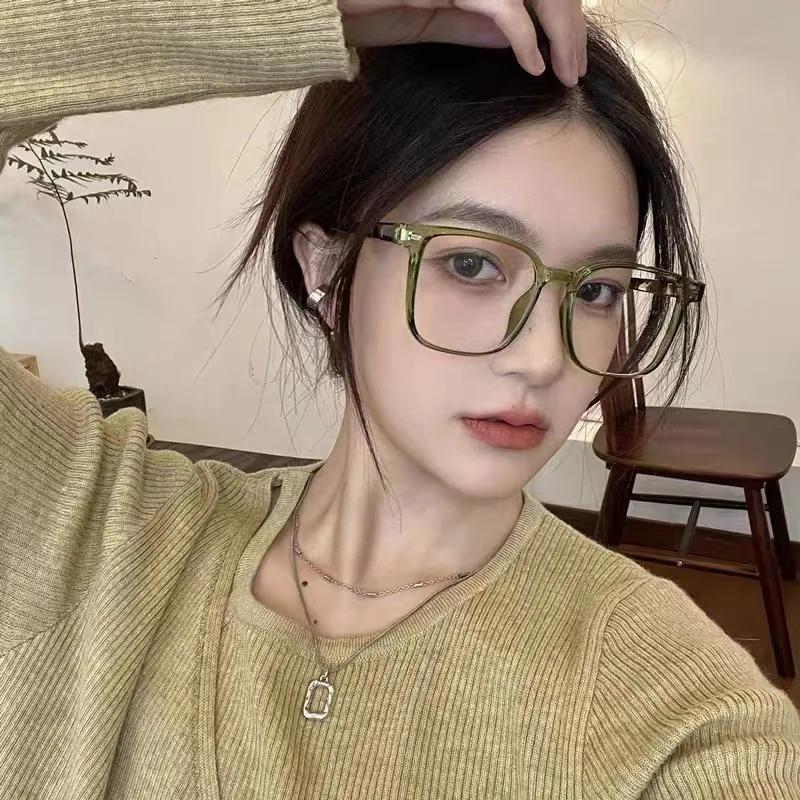 Luxury Design Anti-Blue Prescription Eyeglasses Women'S Large Square Myopia Glasses Unisex Classic Vintage Diopter Eyewear