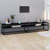 Day and Night - Day and Night Black Tempered Glass TV Cabinet 220x40x40.5 Cm