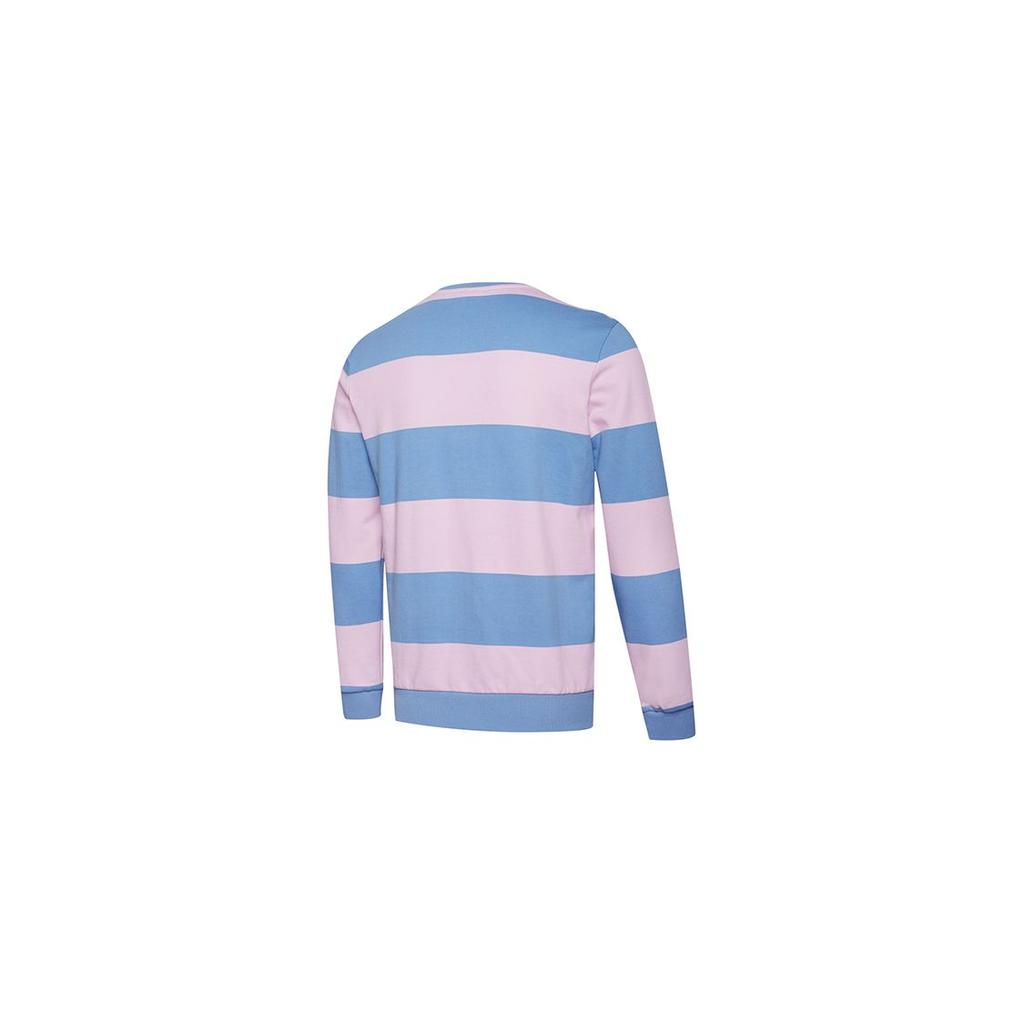 Puma Letter Logo Embroidered Color Block Striped Crew Neck Sweatshirt Unisex sweatshirt Light-Blue 584320-13