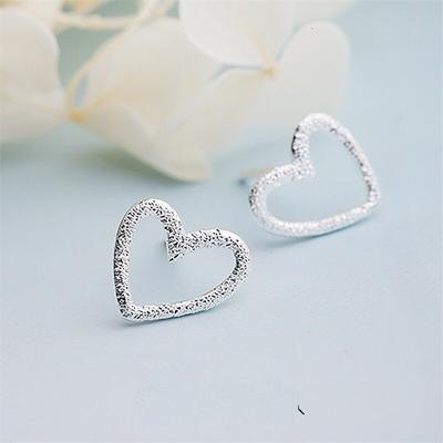 925 Sterling Silver Cute Heart Stud Earrings For Women Party Pendientes Brincos Prevent Allergy Jewelry Eh650