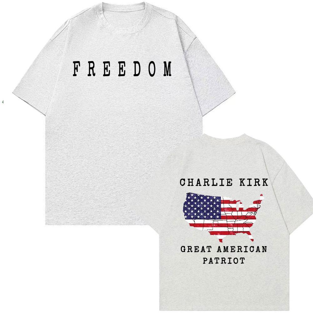Charlie Kirk A Great American Patriot Vintage T Shirt Men Women Cotton Casual High Quality T-shirts Fashion Hipster Retro Tshirt