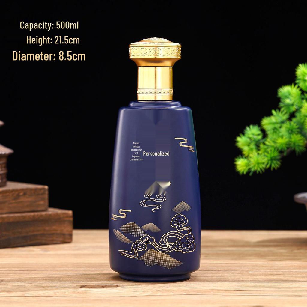 500ml Hochwertige Sprühglas-Weinflaschen mit anpassbarem Logo und Geschenkboxverpackung - Leere Baijiu-Flaschen