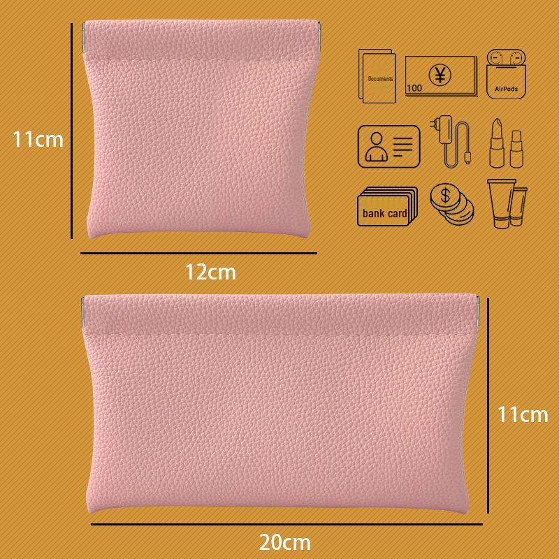 Lychee Pattern Shrapnel Storage Bag: Large Makeup Bag, Glasses Pouch, Inner Clutch, Lipstick & Coin Purse Set.