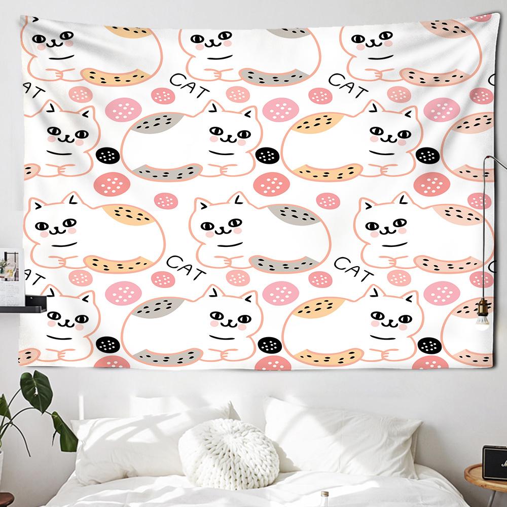 

Cartoon Teacup Cat Hippie Kawaii Wall Hanging Girls Room Home Decoration