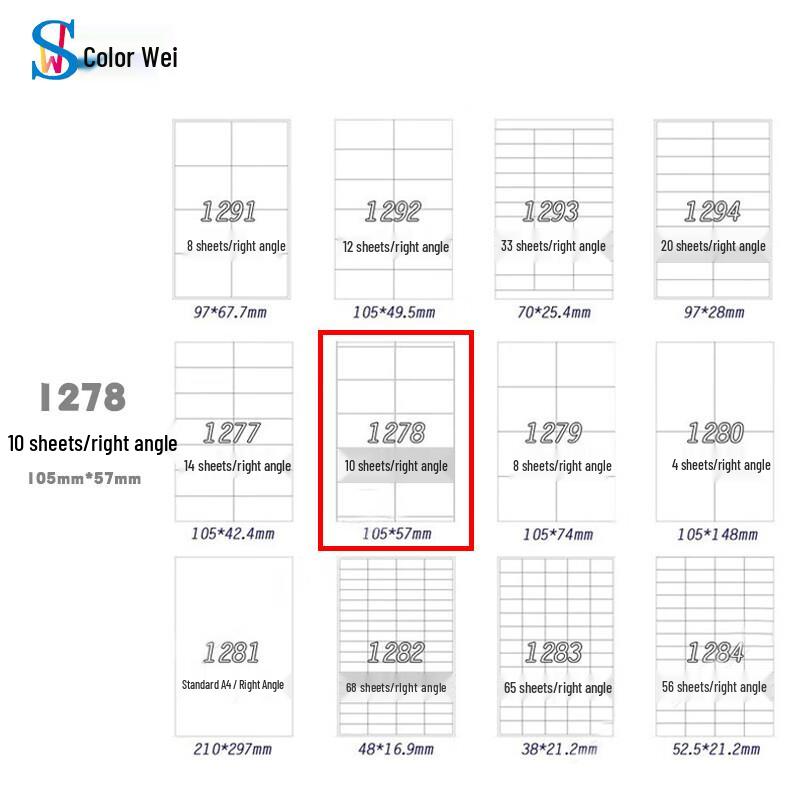 Seiwei A4 Pre-Cut Printable Self-Adhesive Labels