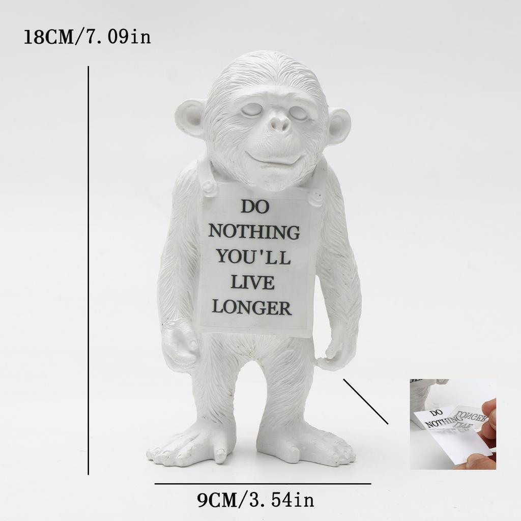 Monkey Gorilla Sculpture Home Decoration Creative Decoration Black and White Tag Modern DIY Mood Board Creative Furnishings