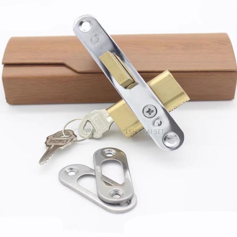 1PC Aluminum Alloy Door Window Locks Framed Door Locks Sliding Spring Door Floor Locks Shop Gate Hardware Accessories with Key