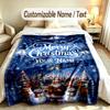Christmas Theme Soft Blanket Personalized Custom Name Text Print Warm Blanket Home Sofa Bedroom Decor