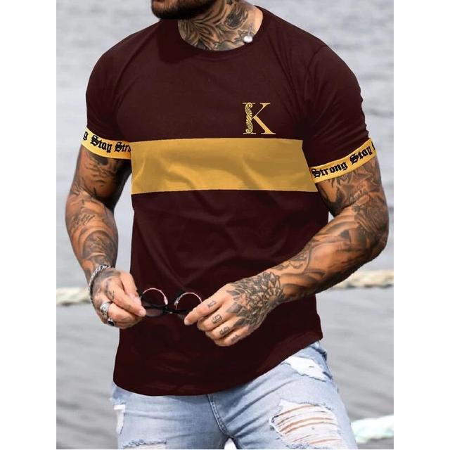 Summer Round Neck 3D King Printed Top Fashionable Casual Short Sleeved Men's T-shirts