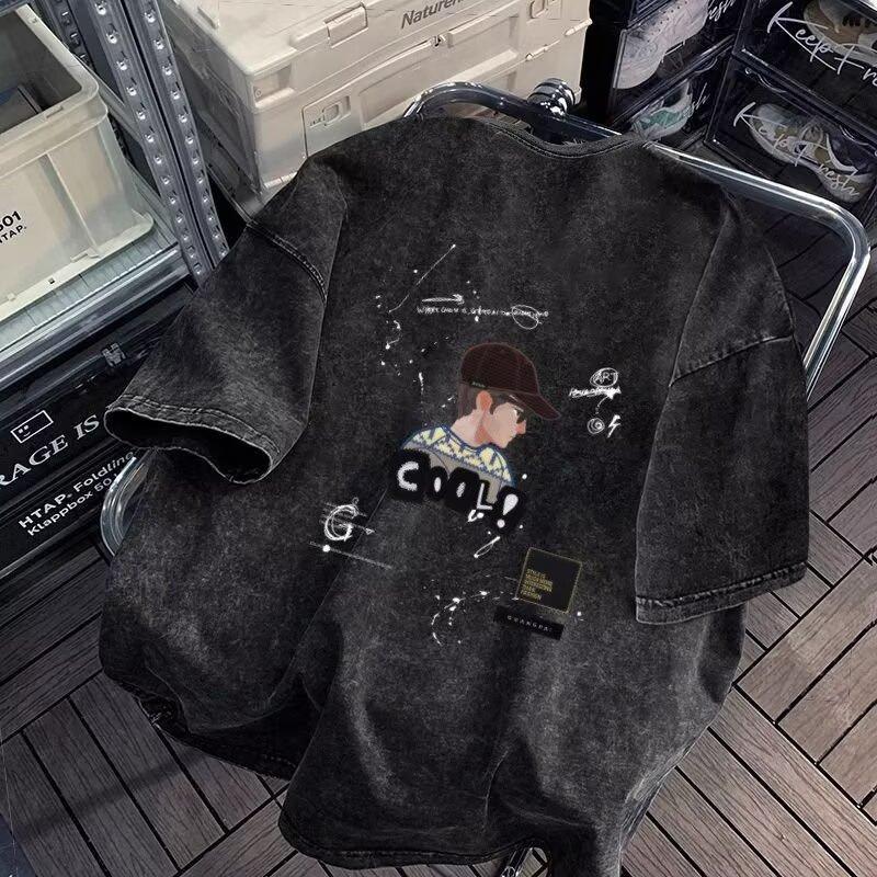 

2025Men s Summer New Trendy Casual Sleeveless Vest for Male Students, Loose Fit, Versatile, Sweat-Absorbent, Washed Vintage Style T T-shirt Vest 5XL сірий колір