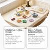 DOWMOO Wooden Afternoon Tea Role-Play Toy for Dexterity and Fun Playhouse Activities