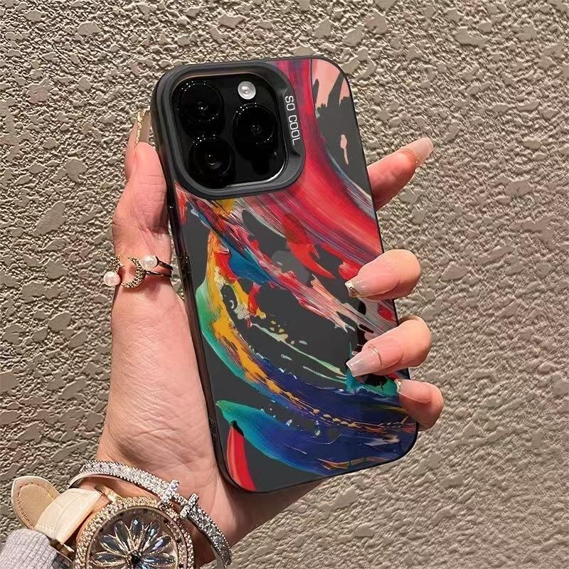 Watercolor Splashing Ink for Apple 15Promax Mobile Phone Case iPhone16Pro Premium 14Pro New 17 Fashion
