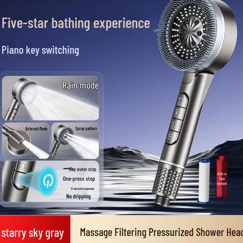 

OLOEY Pressurized Handheld Shower Head Set with Brush