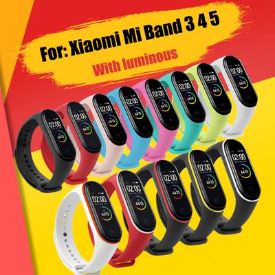 M5 M3 M4 Wristband Bracelet for Xiaomi Mi Band 5 4 3 Silicone Luminous Wristband for Xiaomi Mi Band 3 4 5 Wristband
