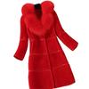 Faux Fur Coat Long Sleeve Thick Winter Plush Autumn Turn Down Collar Office