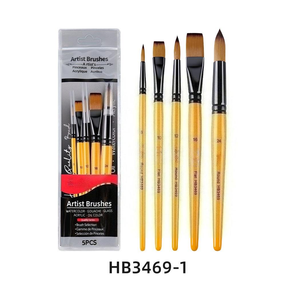

New Multiple Multifunctional Options Nylon Hair Oil Paint Brushshort Wooden Rod Art Raw Painting Acrylic Gouache Watercolor Set