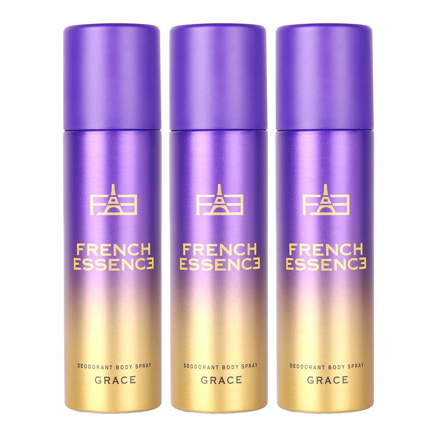 

French Essence Grace Deodorant Body Spray Combo For Women Pack Of 3 X 150ml - 5.07 Fl.oz. Each M чистий