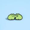 Cartoon green frog set series combination brooch creative bag metal badge clothing accessories combination