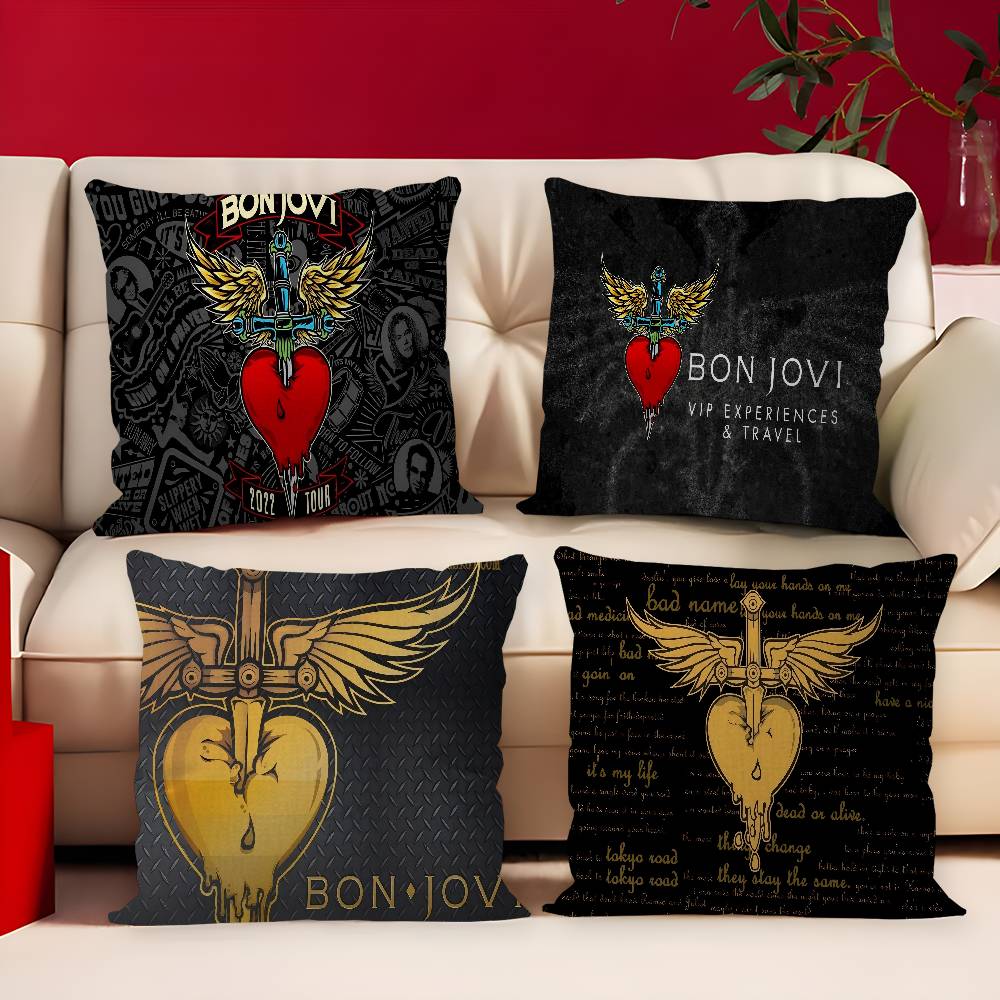 Exquisite Ornaments Unisex B-Bons J-Jovi Cushion Cover Pillow Cover Decor Pillowcase Printed Cushion Case For Couch