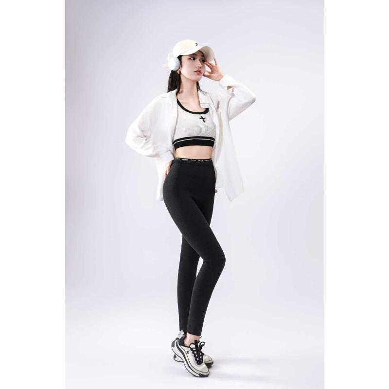 Autumn and Winter Cloud Pants Pure Cotton Shark Pants Seamless Yoga Pants Black Leggings Women's Outer Wear Nine-point Small Black Pants