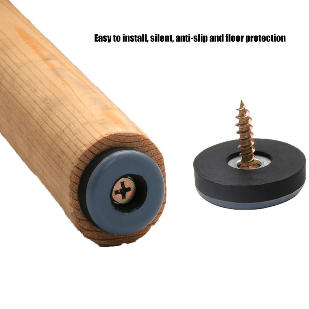 Pack Of 20 Reusable Furniture Sliders With Screws for Wood Floor Chair Leg Protectors Scratch Noise Reductions Glides
