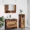 Bathroom Furniture Set with Door 3 Pcs Reclaimed Wood Plywood and Metal