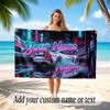 Neon Abstract Theme Beach Towel Personalized Custom Name & Text Soft Quick Dry Beach Towel for Swimming Travel
