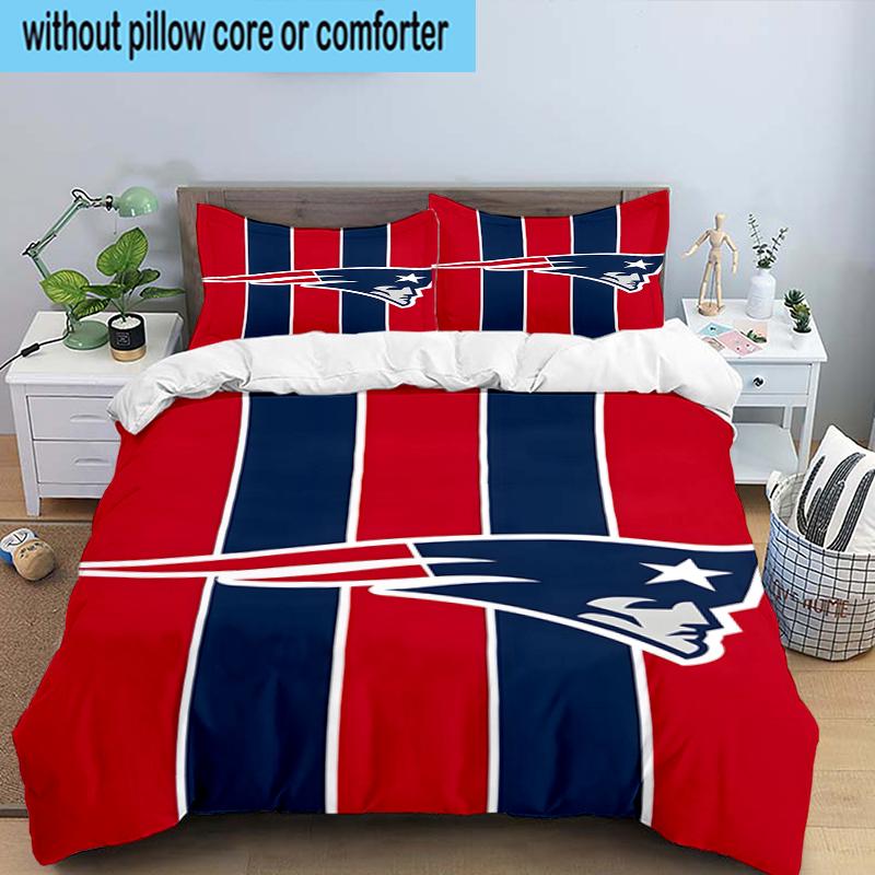Patriots Team Spirit 3PCS Bedding Set 2D Printing (Includes 1 Duvet Cover + 2 Pillowcases Coreless), Bedroom decor,Fan Gift