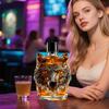 300ml Whiskey Bottle Decanter Wolf Head Shape High Borosilicate Glass Wine Bottle Leak-Proof Seal Whiskey Decanter