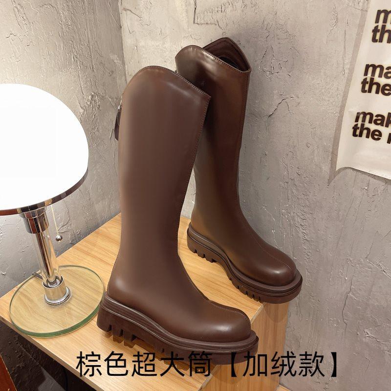 

Thick-soled high boots Autumn and winter velvet boots Knight boots Small Martin boots Women s boots New medium tube 2025 41