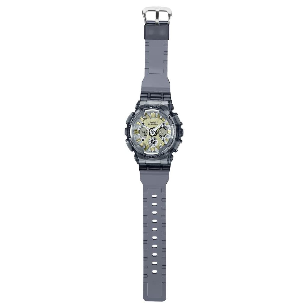 Casio G-SHOCK Analog Digital World Time Watch Gray Gold Modern