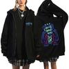 Arcane Jinx Bluzy Rozpinane Lalka Małpka Królik Graffiti Styl Grunge Bluzy z Kapturem Czarne Bluzy Anime Streetwear Odzież Unisex