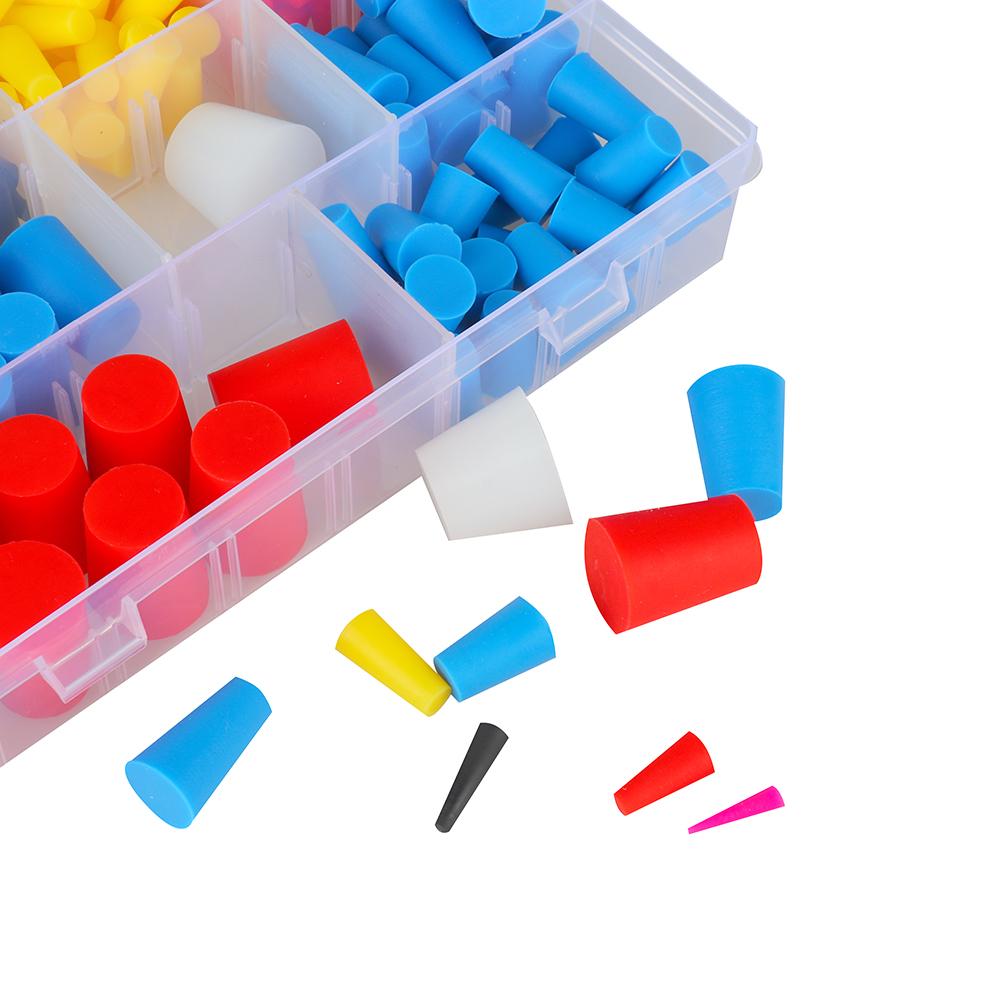 250pcs Various Sizes Fixed Silicone Rubber Stopper Plug Natural Rubber End Cap for Sealing Parts Multiple Sizes Rubber Products