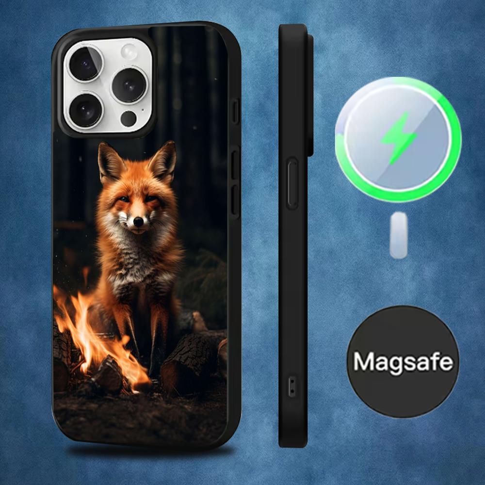 Cute Animal Fox Phone Case For iPhone 16,15,14,13,12,11,Pro,Max,Plus,Mini,Magsafe,Magnetic Wireless Charging Case
