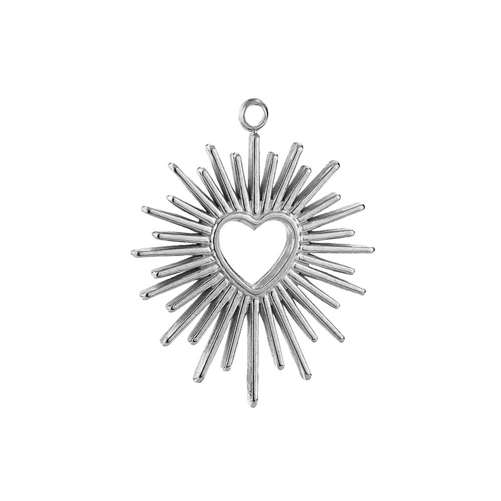 5pcs Gold Color Plated Stainless Steel Hollow Heart Charms Pendant DIY Jewelry Findings Women Necklace Bracelet Anklet Making