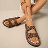 Sandalias de Mujer Punta Redonda Suela Plana Hebilla de Cinturón Hebilla de una línea Zapatos de Tacón Bajo Ocio Playa Moda Combinan con Todo Sandalias De Mujer