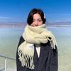 Korean Version Atmosphere Solid Color Scarf Unisex Autumn and Winter Scarf Manufacturer Wholesale Warm Thickened Thick Tassel