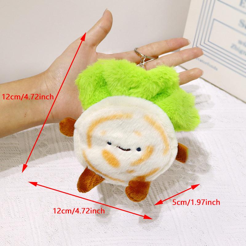 

Китайский бургер Роуцзямо Кукла Культурный и креативный брелок в виде булочки Плюшевая кукла Памятный кулон для пары Подарок зелёный