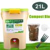 21L Organic Homemade Trash Can Bucket Homemade Food Waste Bins Compost Bin Recycle Composter Aerated Compost Bin