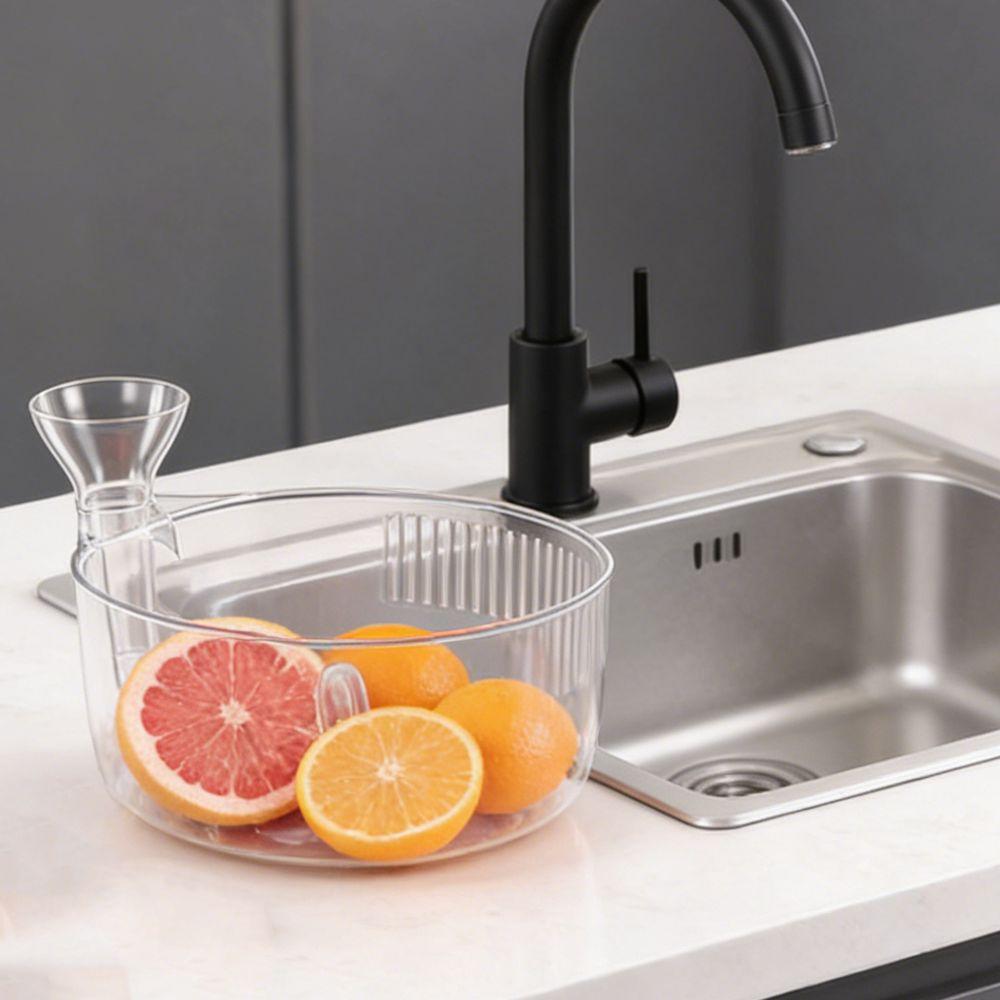 Snabbt dränerande Bärtvättare Plast Frukttvättkorg Praktisk Automatisk Tvättskål Utomhus