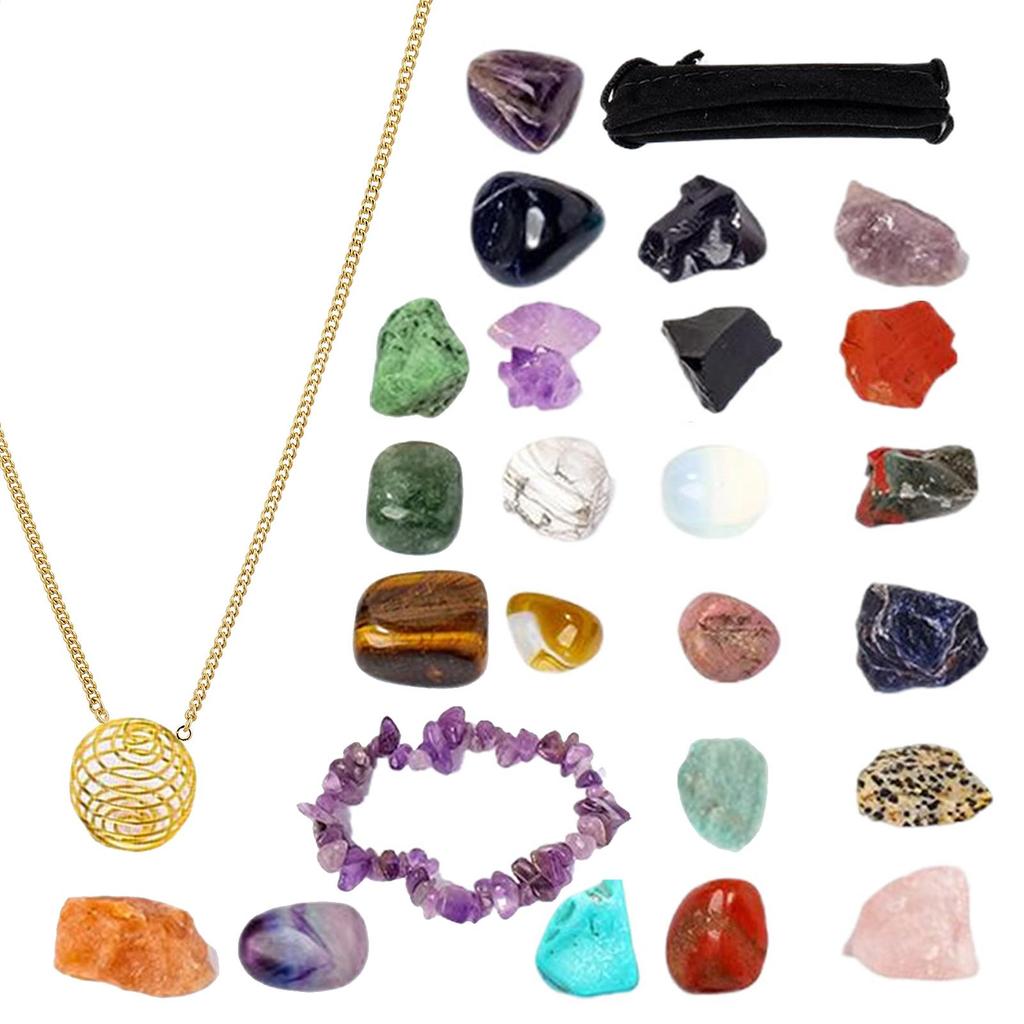 Crystal Calendar Advent 2025 24 Days Christmas Jewelry Kids Crystal Countdown Calendar For Meditation Spirituality Seekers